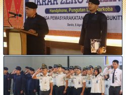 Perkuat Integritas, Lapas Kelas IIA Bukittinggi Gelar Apel Deklarasi Zero HALINAR (Handphone, Pungutan Liar, dan Narkoba) dalam Rangka HBP Ke-62